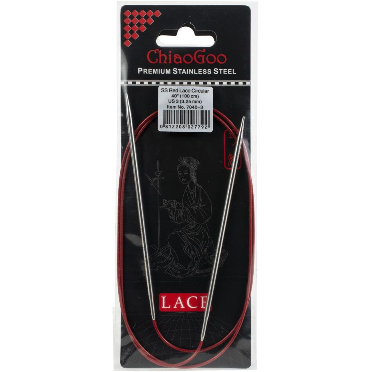 ChiaoGoo Red Lace 40" Stainless Circular Knitting Needles - Sizes US 0/2mm to 17 / 12.75mm